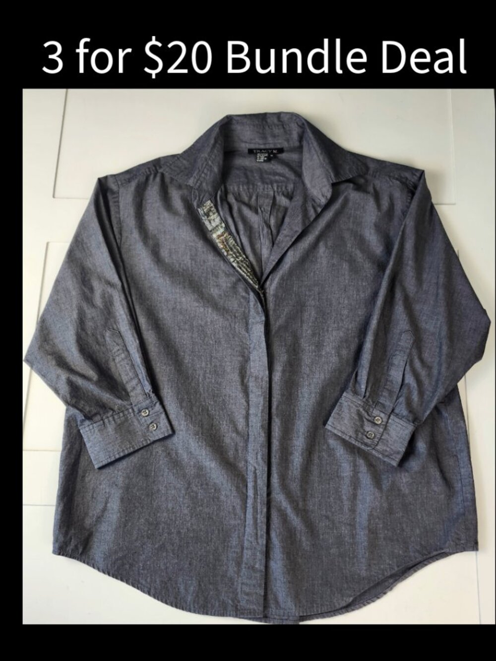 Tracy M Gray Beaded Button Down top Women's size Medium Y2K